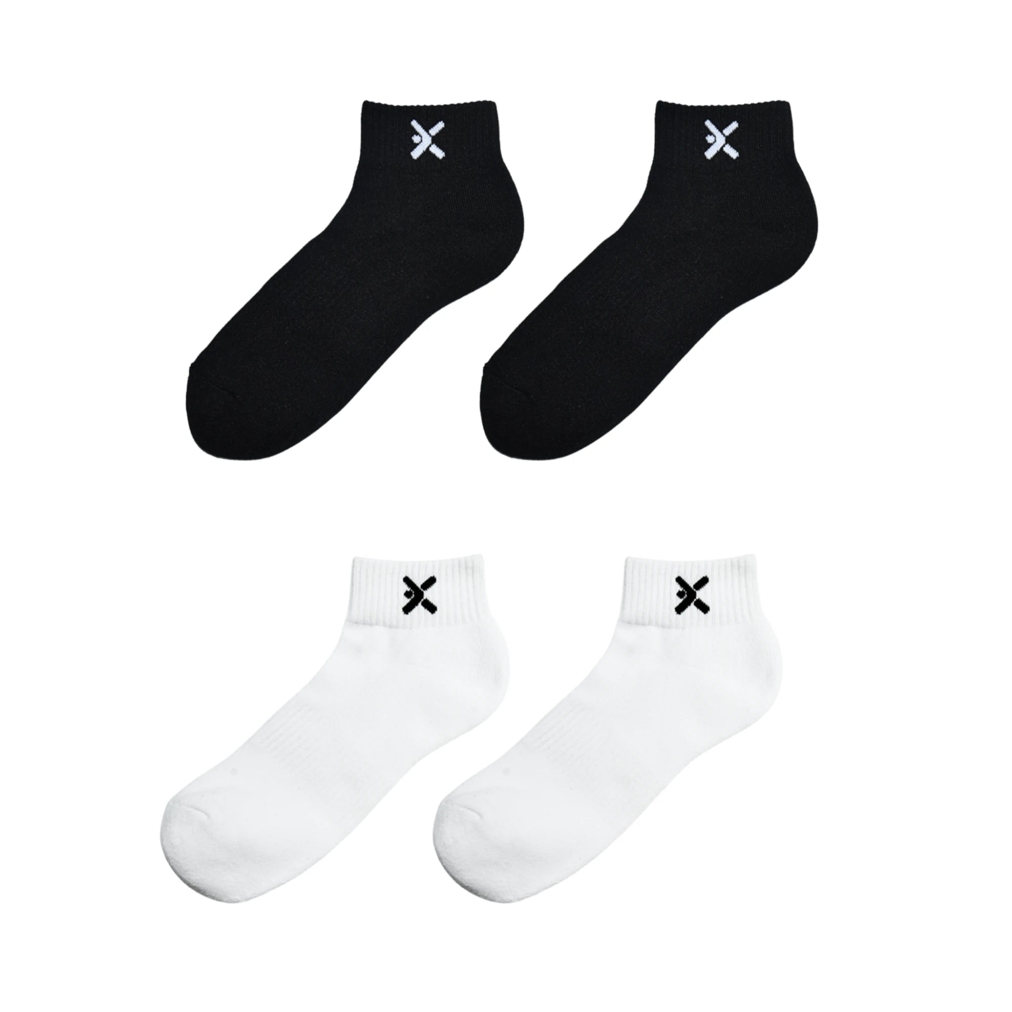 [FREE 2 Pairs] - Ankle Black & White
